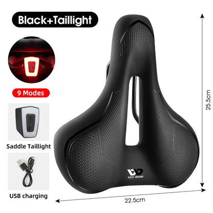 West Biking Thicken Saddle With Taillight