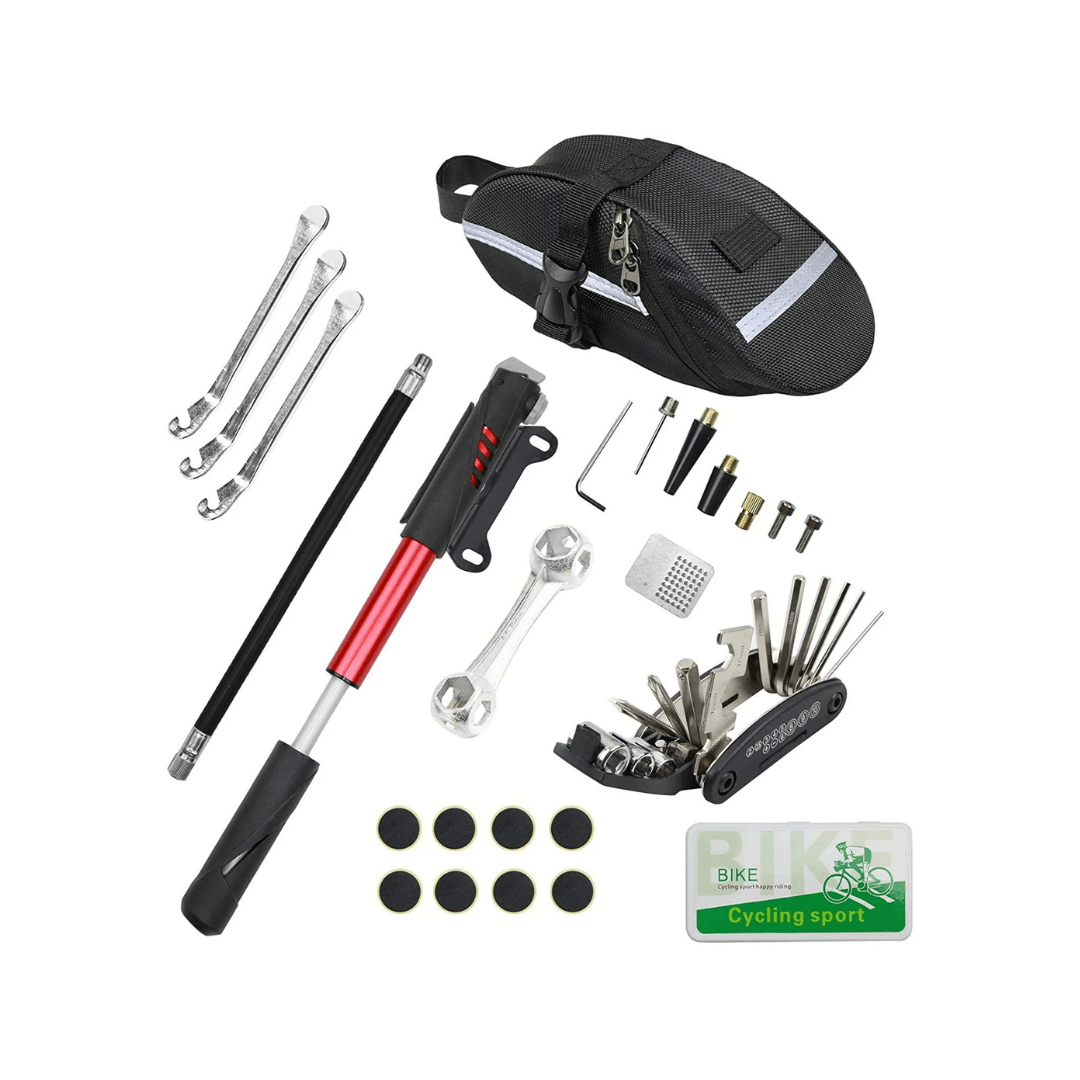 Bike Tool Kit Accessories with Pump and Saddle Bag