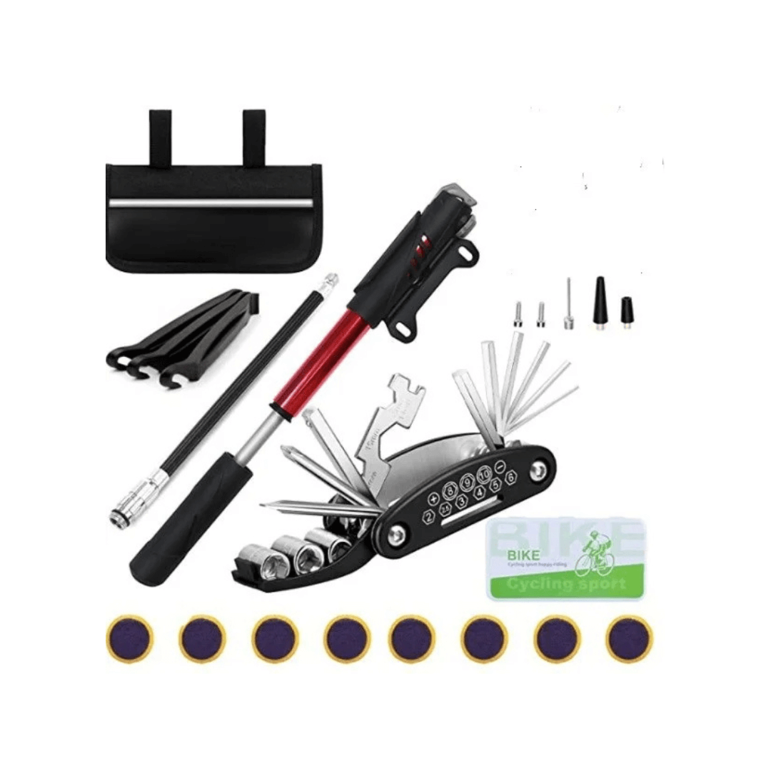 Bike Tool Kit Accessories with Pump and Saddle Bag