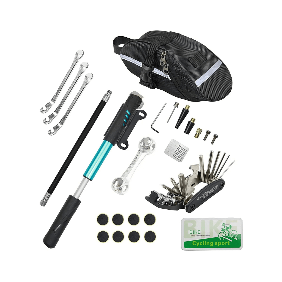 Bike Tool Kit Accessories with Pump and Saddle Bag