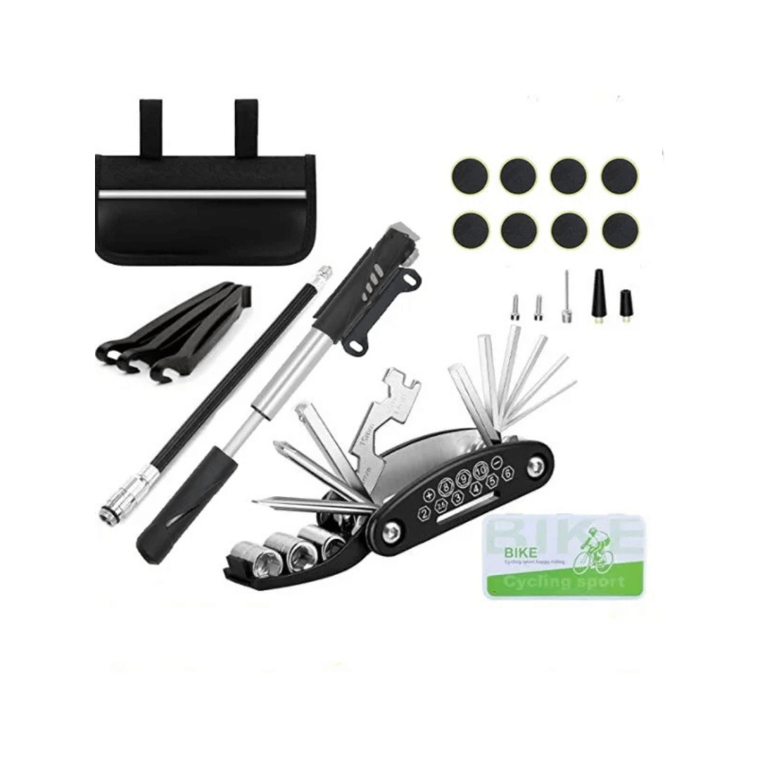 Bike Tool Kit Accessories with Pump and Saddle Bag